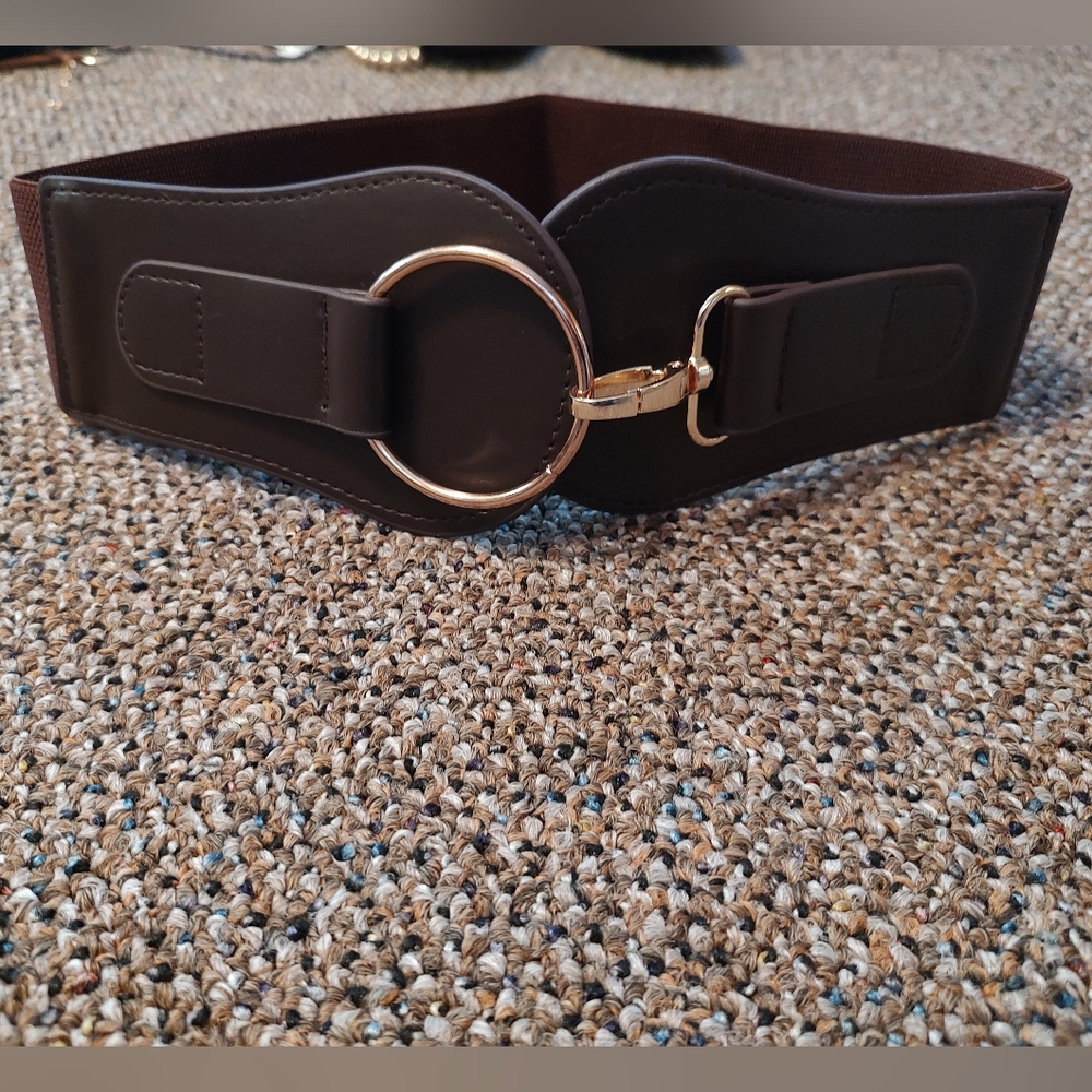Brown Belt with Gold Buckle